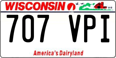 WI license plate 707VPI