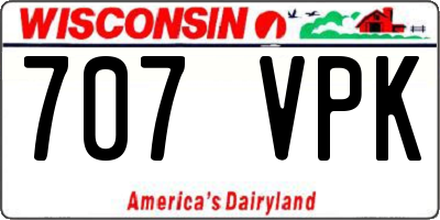 WI license plate 707VPK