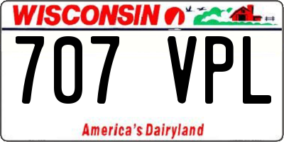 WI license plate 707VPL