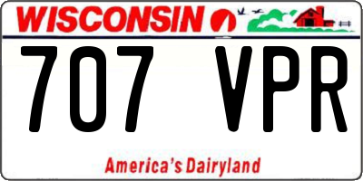 WI license plate 707VPR