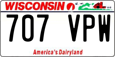 WI license plate 707VPW