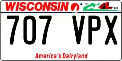 WI license plate 707VPX