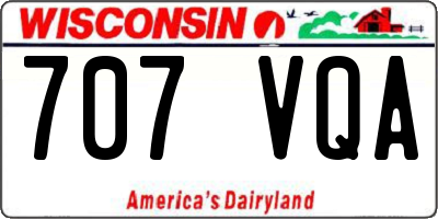 WI license plate 707VQA