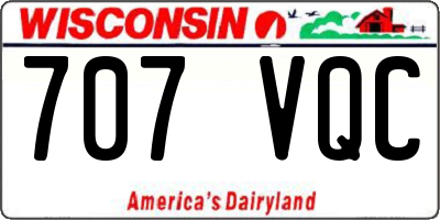WI license plate 707VQC