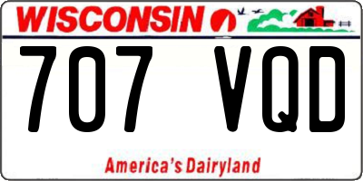 WI license plate 707VQD