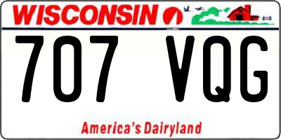 WI license plate 707VQG