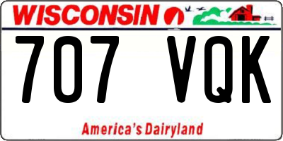 WI license plate 707VQK