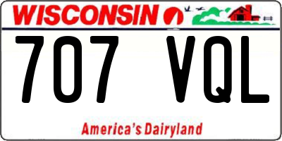 WI license plate 707VQL