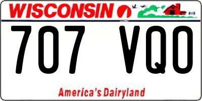 WI license plate 707VQO