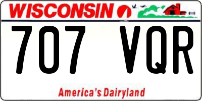 WI license plate 707VQR