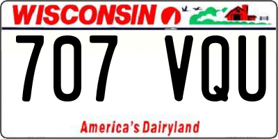 WI license plate 707VQU