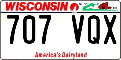 WI license plate 707VQX