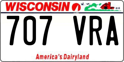 WI license plate 707VRA