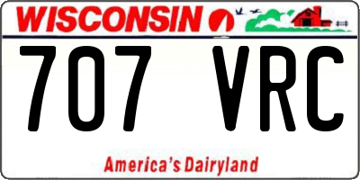 WI license plate 707VRC