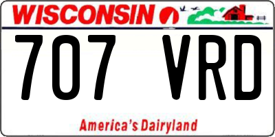 WI license plate 707VRD