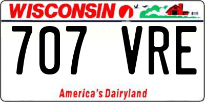 WI license plate 707VRE