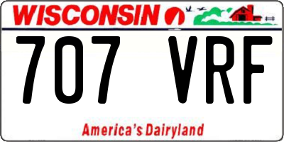 WI license plate 707VRF