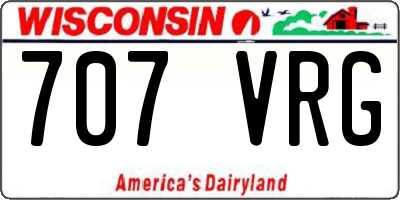 WI license plate 707VRG