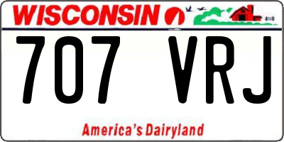 WI license plate 707VRJ