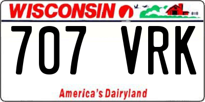 WI license plate 707VRK