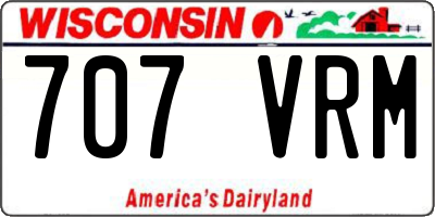 WI license plate 707VRM