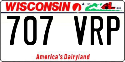 WI license plate 707VRP