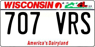 WI license plate 707VRS