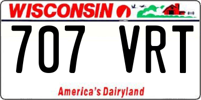 WI license plate 707VRT