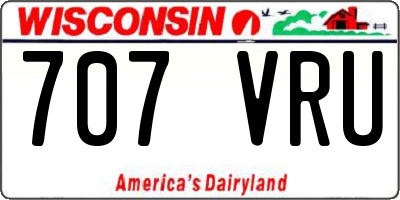 WI license plate 707VRU