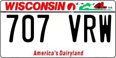 WI license plate 707VRW
