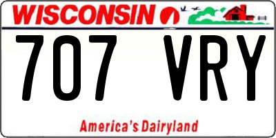 WI license plate 707VRY