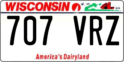 WI license plate 707VRZ