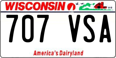 WI license plate 707VSA