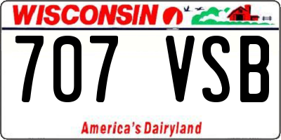 WI license plate 707VSB