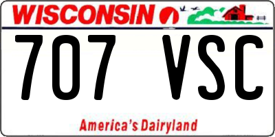 WI license plate 707VSC