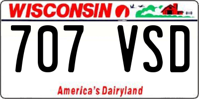 WI license plate 707VSD