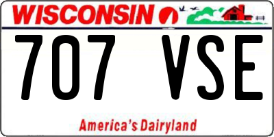 WI license plate 707VSE