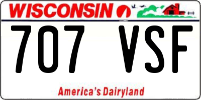 WI license plate 707VSF