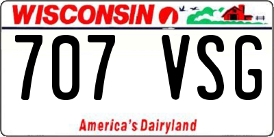 WI license plate 707VSG