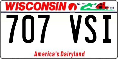 WI license plate 707VSI