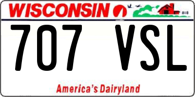 WI license plate 707VSL