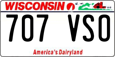 WI license plate 707VSO