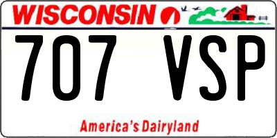 WI license plate 707VSP