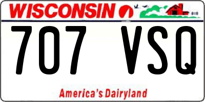 WI license plate 707VSQ