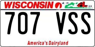 WI license plate 707VSS