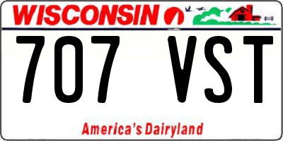 WI license plate 707VST