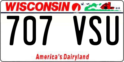 WI license plate 707VSU