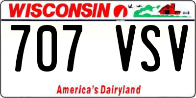 WI license plate 707VSV