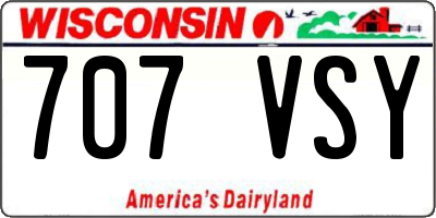 WI license plate 707VSY