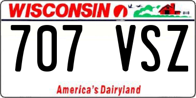WI license plate 707VSZ